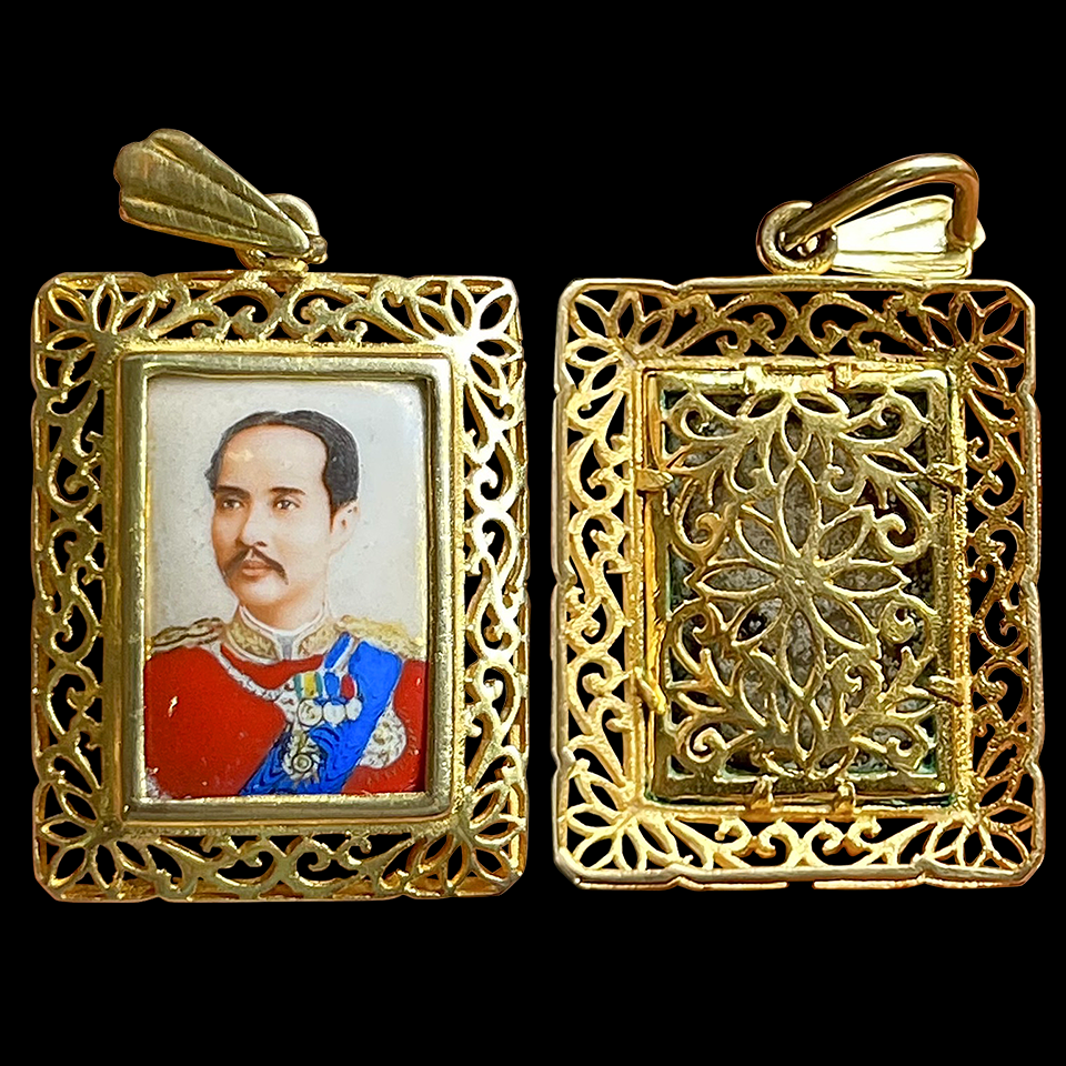 ล็อกเก็ตทองคำ ลายฉลุ รัชกาลที่5 ล็อกเก็ตร5 ล็อกเก็ตโบราณ