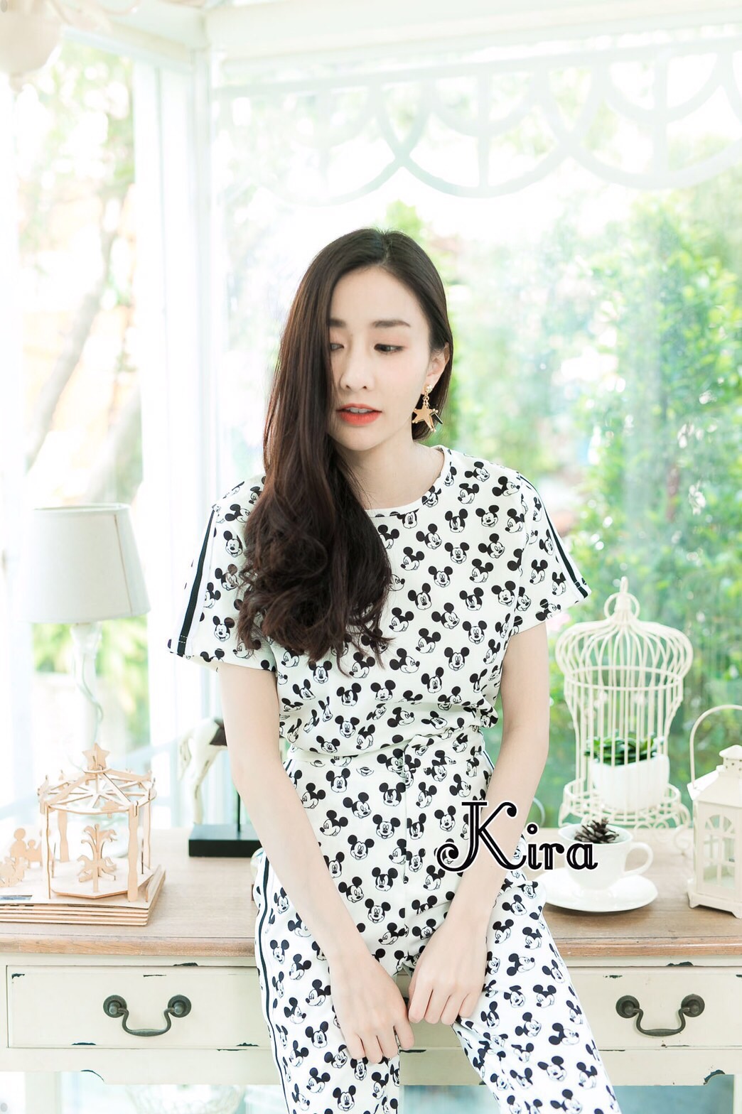 ส่งฟรี!! ชุดเซท เสื้อลาย Mickey ลายเต็ม ใส่แมตซ์กับกางเกงขายาว