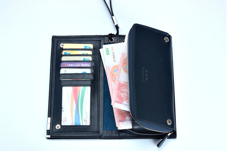 พร้อมส่ง กระเป๋าสตางค์ใบยาว ใส่โทรศัพท์ ลายสานผู้ชายแฟขั่นเกาหลี