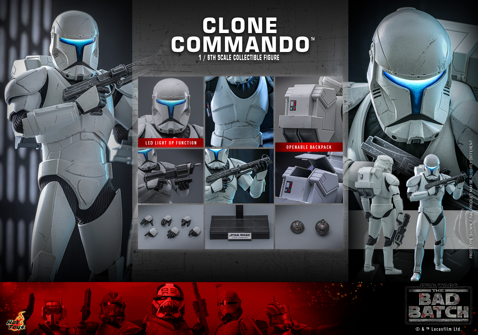 Hot Toys TMS131 Star Wars: The Bad Batch - Clone Commando