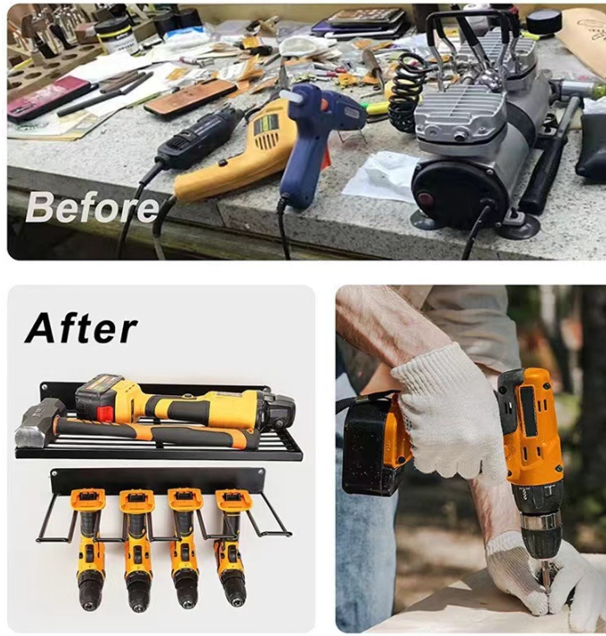 OT189 ชั้นสว่านไฟฟ้า เครื่องมือช่าง รุ่นเหล็กกล้า DIY ติดผนัง *** เลือกรุ่นก่อนซื้อ