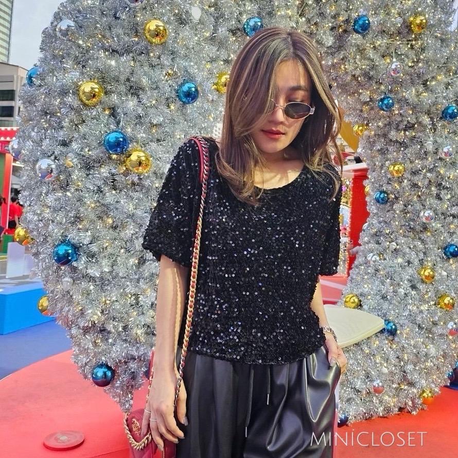 เสื้อปักเลื่อมวิ้งๆ ทรงOversize