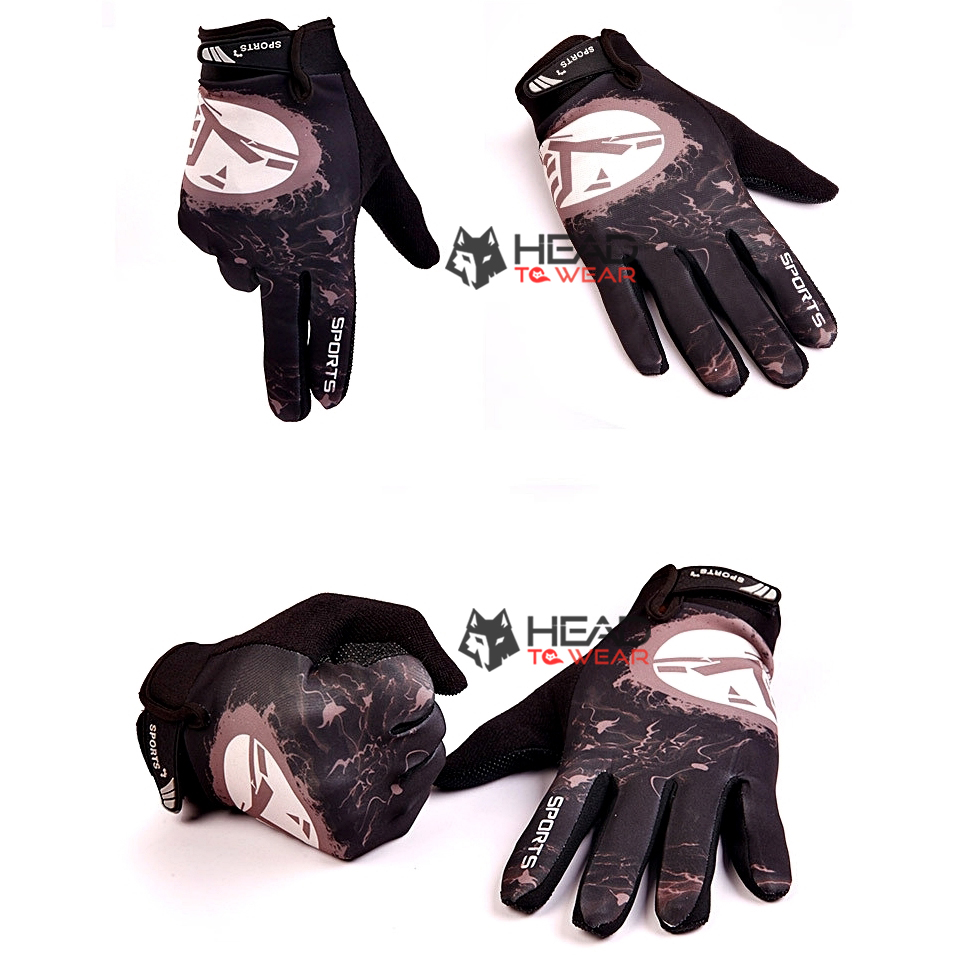 ถุงมือเต็มนิ้ว ทรง SPORTS : สีน้ำตาล Brown รหัส GT005