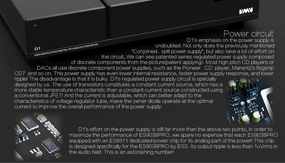 ขาย SMSL VMV D1 DAC ตั้งโต๊ะระดับ Hign-end รองรับ Hi-Res ประกันศูนย์ไทย
