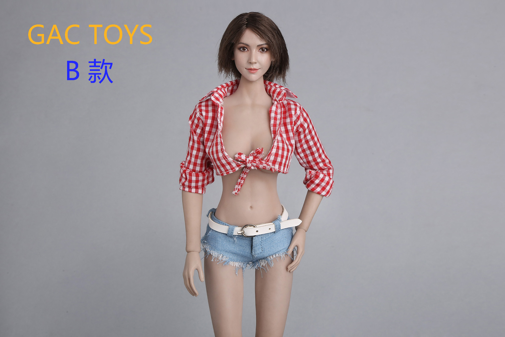 GACTOYS GC011B Asian beauty headscuplt (Short Brown Hair)