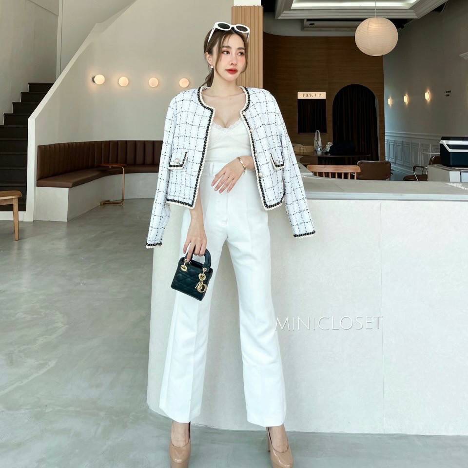 เสื้อทวีตแขนยาว เสื้อคลุมผ้าทวิต