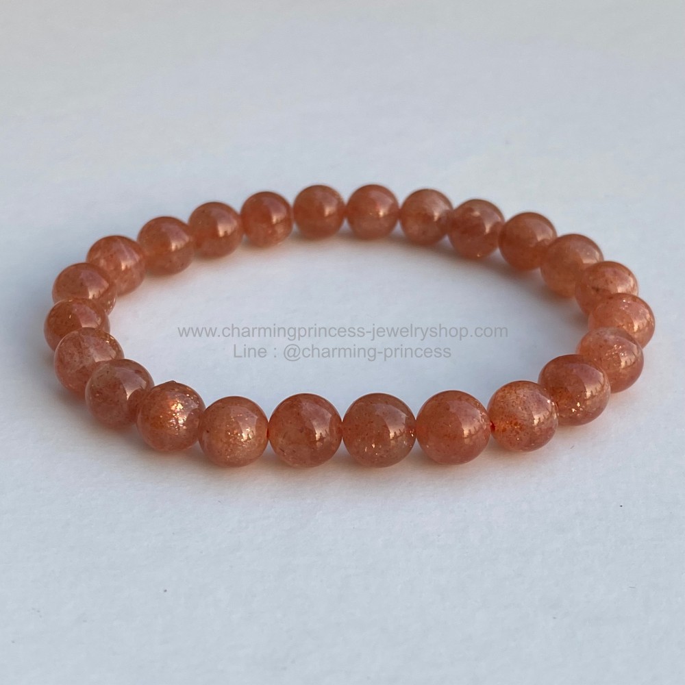Sunstone Bead ซันสโตน สร้อยข้อมือ 8 mm