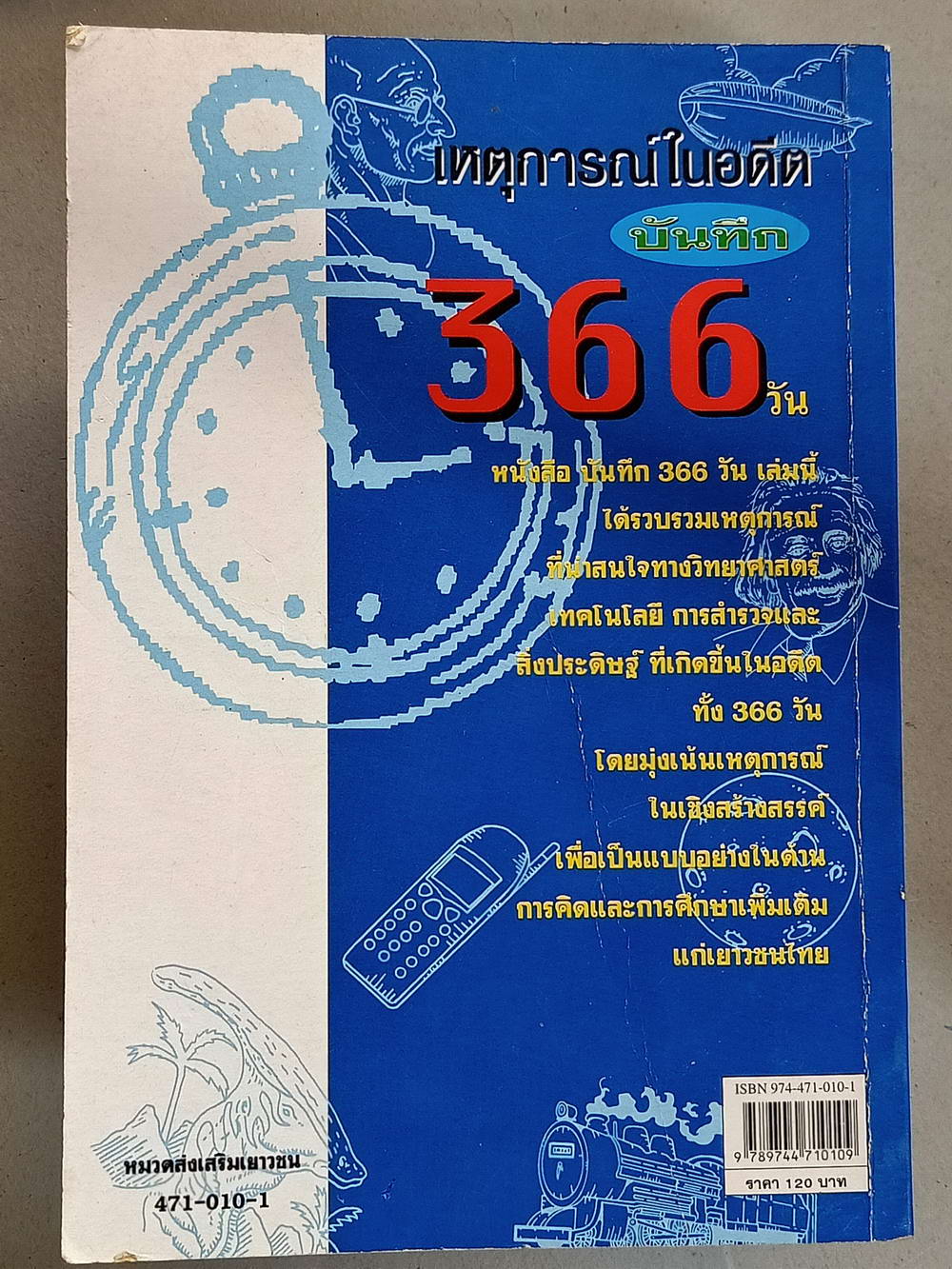 หนังสือมือสอง 075 เหตุการณ์ในอดีตบันทึก 365 วัน ความหนา 304 หน้า