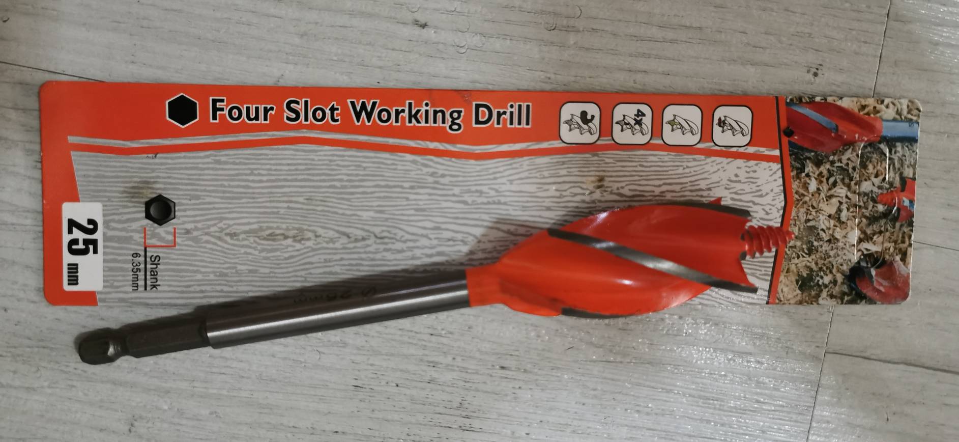 D34 ชุดดอกเจาะไม้เนื้อหนา เกรดสูง 4 ฟัน ชุด 8 ดอก 10-25 มิล แกนหกเหลี่ยม