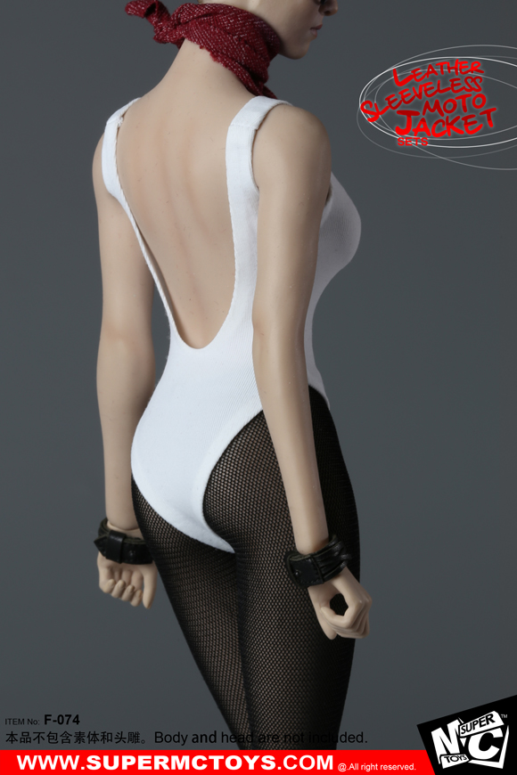 SuperMCTOYS F-074 Leather Sleeveless Moto Jacket Sets