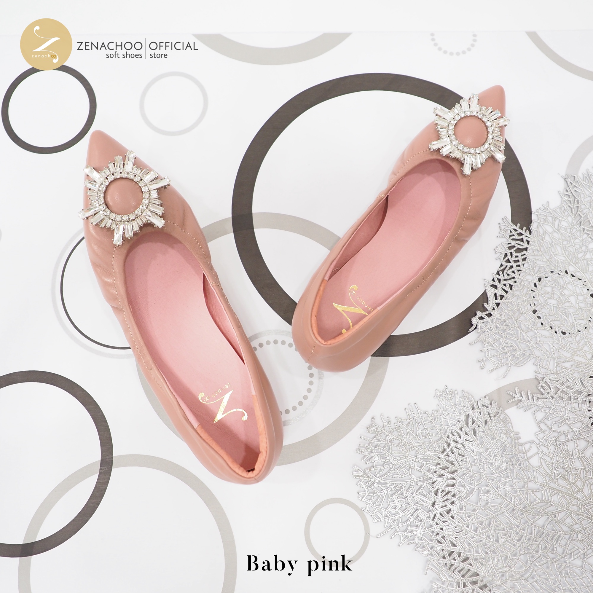 เท้ากว้างบวก 1 ไซส์:เสินค้าลดราคา ไม่รับเปลี่ยน-คืน ทุกกรณึ ทรงสวยมาก Zenachoo รุ่น Alena1 สูง 0.8 นิ้ว