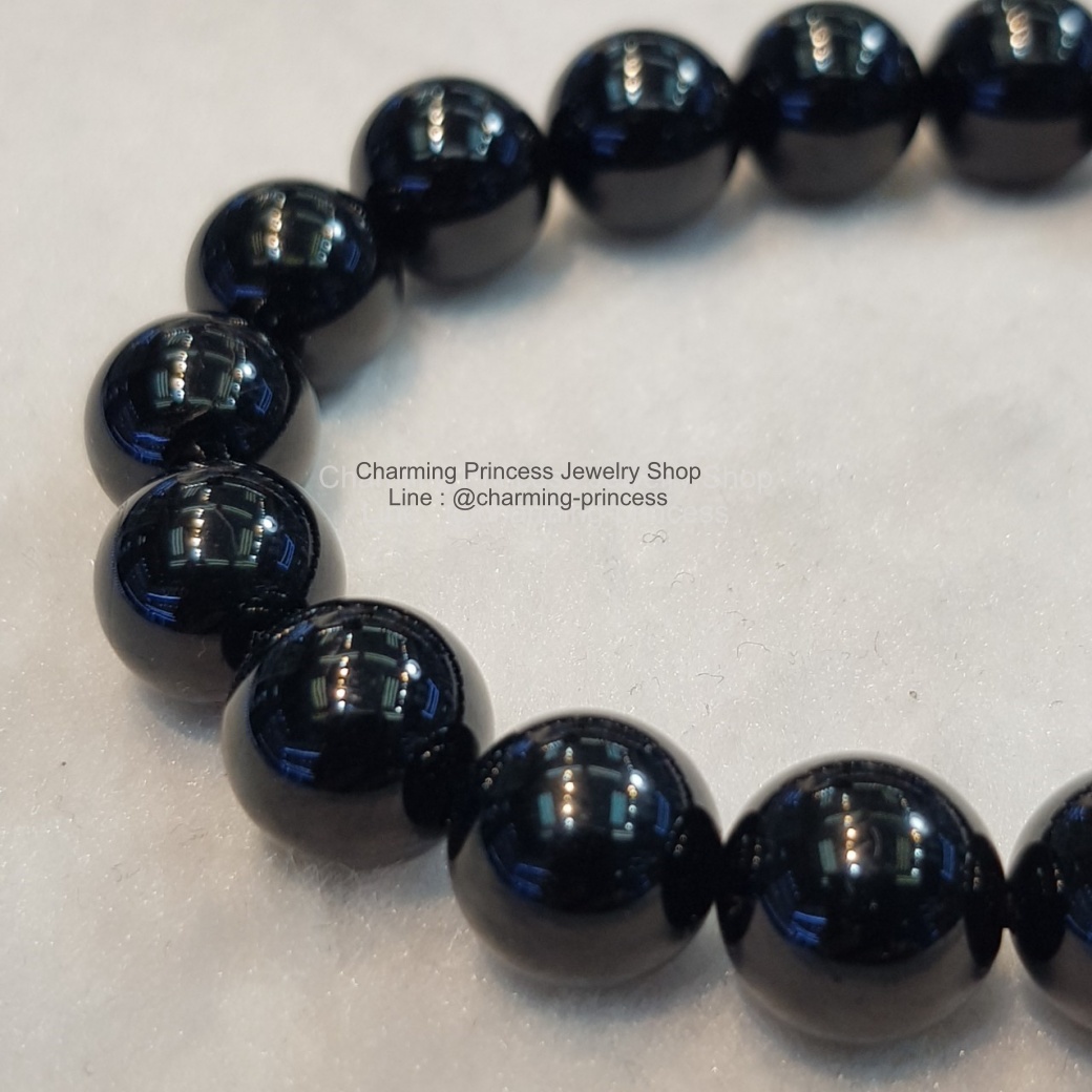 แบล็กทัวร์มาลีน Black Tourmaline 10 มม โดดเด่นการด้านการปกป้องคุ้มครอง และกำจัดพลังงานลบออกไป