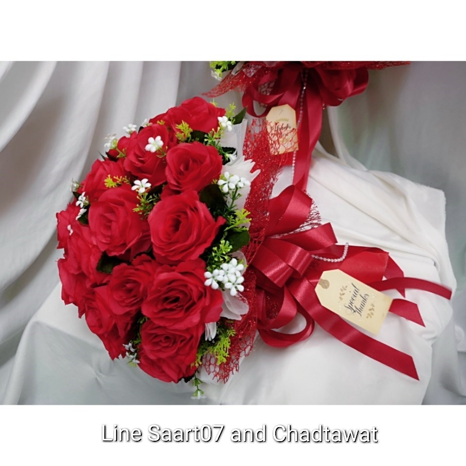 ช่อดอกกุหลาบแห้ง สีแดง