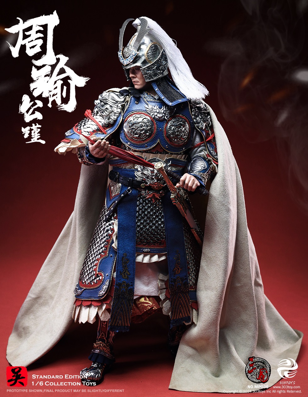 303TOYS MP037 + MP038 THREE KINGDOMS SERIES - ZHOU YU GONGJIN (EXCLUSIVE EDITION) + WHITE TIGER, THE STEED OF ZHOU YU