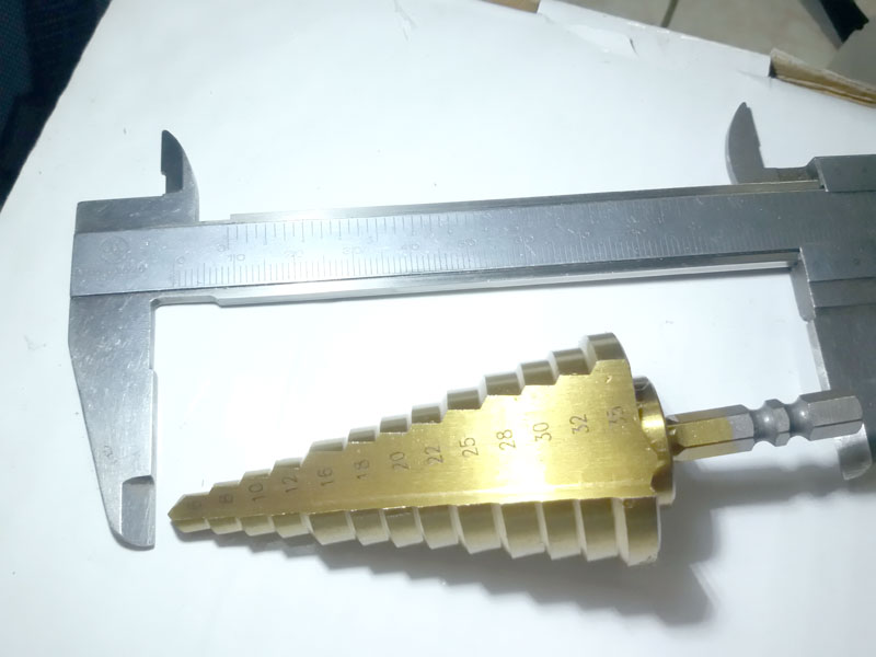 ST03 ดอกเจาะคว้านรู Step Drill ชุบไทเทเนียม ดอกใหญ่เบอร์มิล 6-35 มิล แบบ แกนปลดสวมเร็ว หกเหลี่ยม