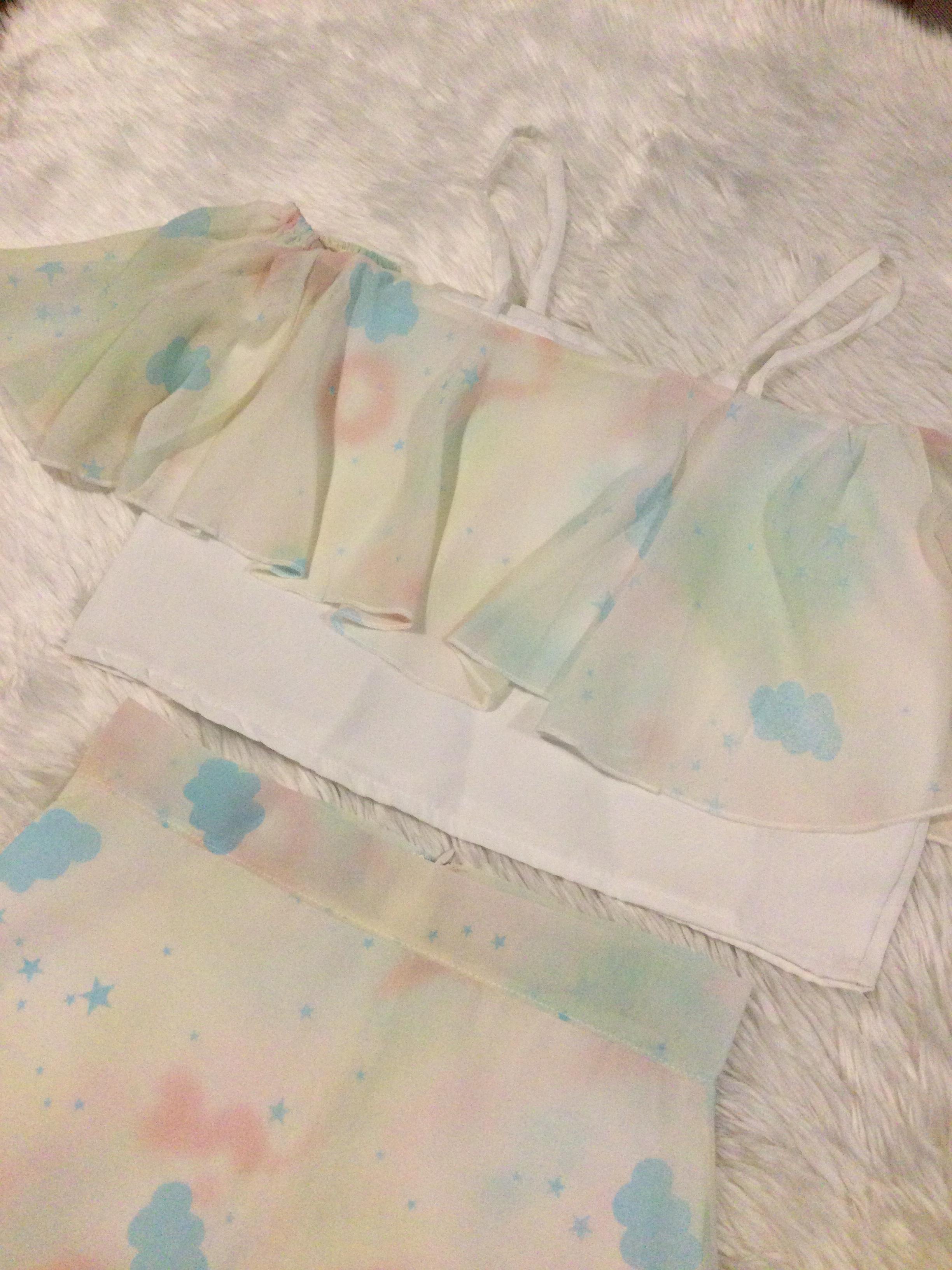 ชุดเซตเสื้อสายเดี่ยว+กระโปรง น่ารักๆ