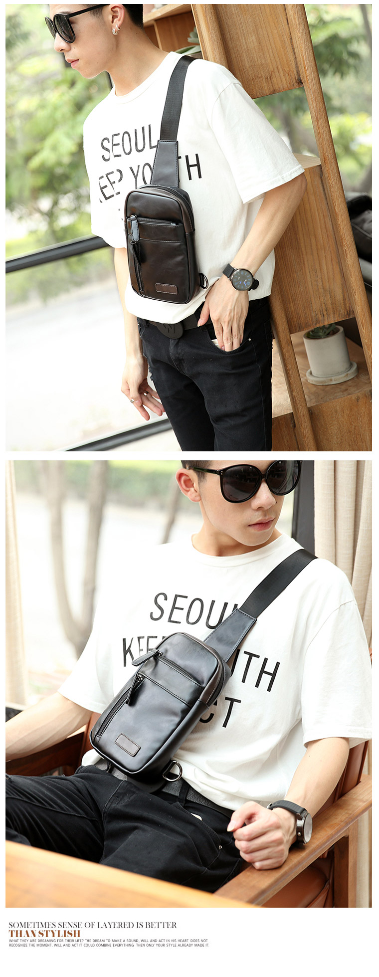 พร้อมส่ง กระเป๋าผู้ชายสะพายคาดไหล่ คาดอก แฟขั่นเกาหลี
