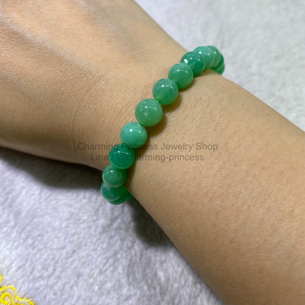 Chrysoprase คริสโซเพลส 7.6 มม หินแห่งความผ่อนคลาย ป็นหินที่ช่วยนำความอุดมสมบูรณ์ของความรัก และความเจริญรุ่งเรืองในชีวิต