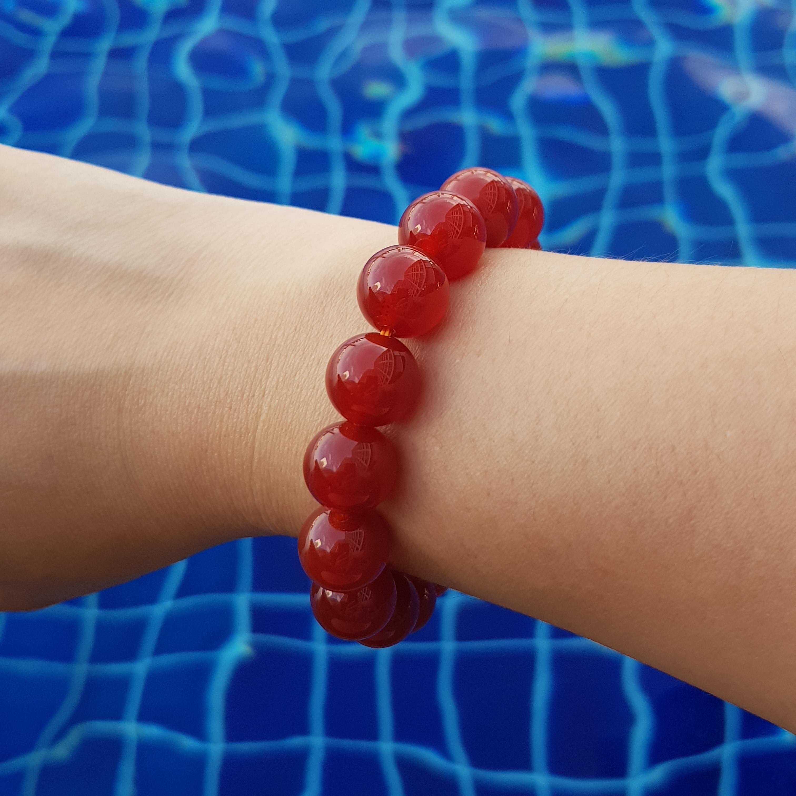 Carnelian คาร์เนเลียน คาเรเนียน 12 มม เทวีแห่งความอุดมสมบูรณ์ ช่วยเรื่องการเงินและสุขภาพ