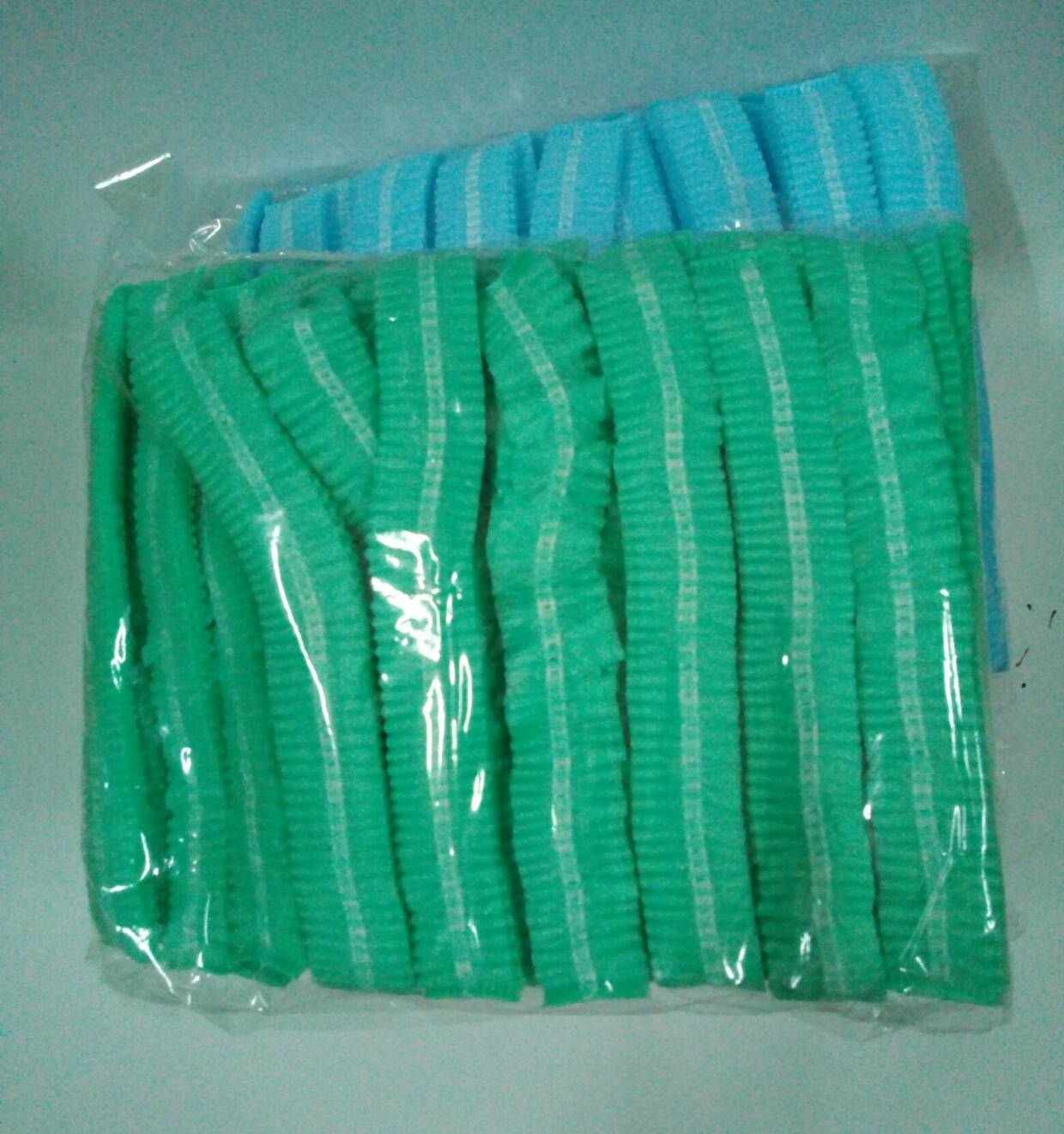 จำนวน 50 ชิ้น หมวกตัวหนอน หมวกคลุมผมใยสังเคราะห์ เขียว, ขาว, ฟ้า,ชมพู