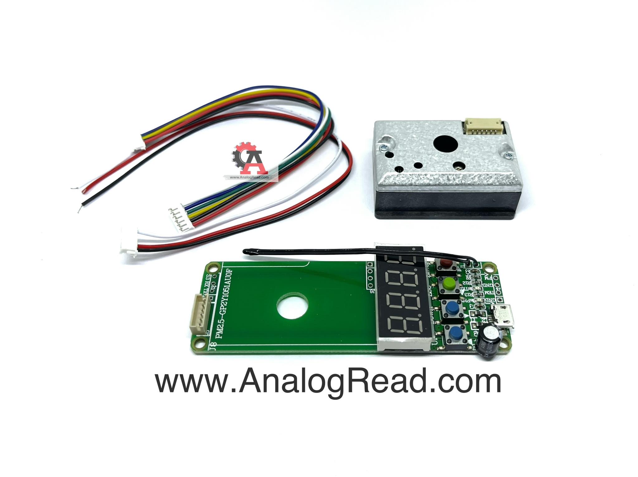 Dust Sensor Module with Temperature and PM2.5 Monitoring Board (GP2Y1051AU0F)