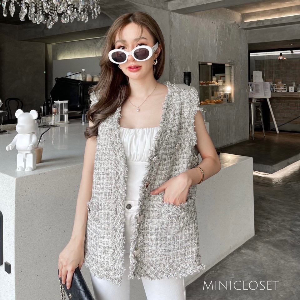 เสื้อทวีตแขนกุด เสื้อคลุมแขนกุด เสื้อกั๊ก