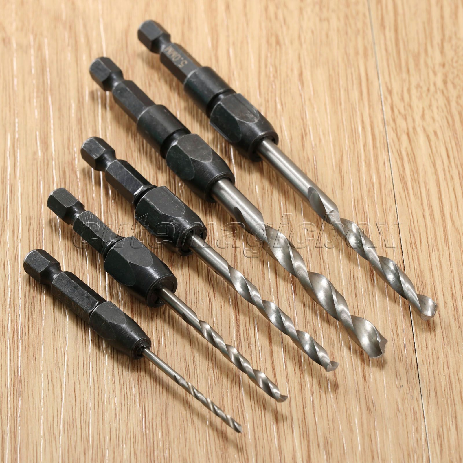 DT04 ชุดแปลงดอกสว่านเป็นแกนหกเหลี่ยม สำหรับสวมเร็ว 5 ดอก 2-6 มิล