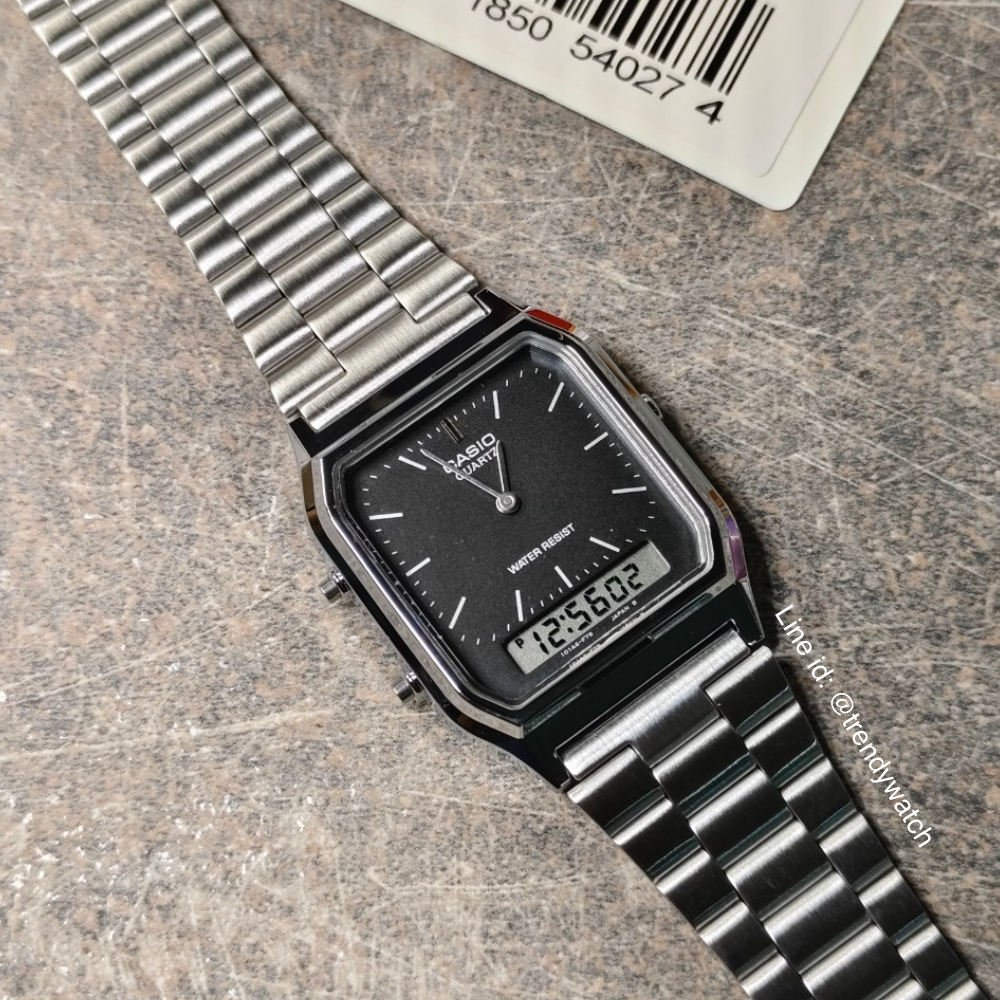 Casio Standard นาฬิกาข้อมือ ช/ญ (unisex) สายสแตนเลส รุ่น AQ-230A Sereis AQ-230A-1D AQ-230A-7D AQ-230A-7B