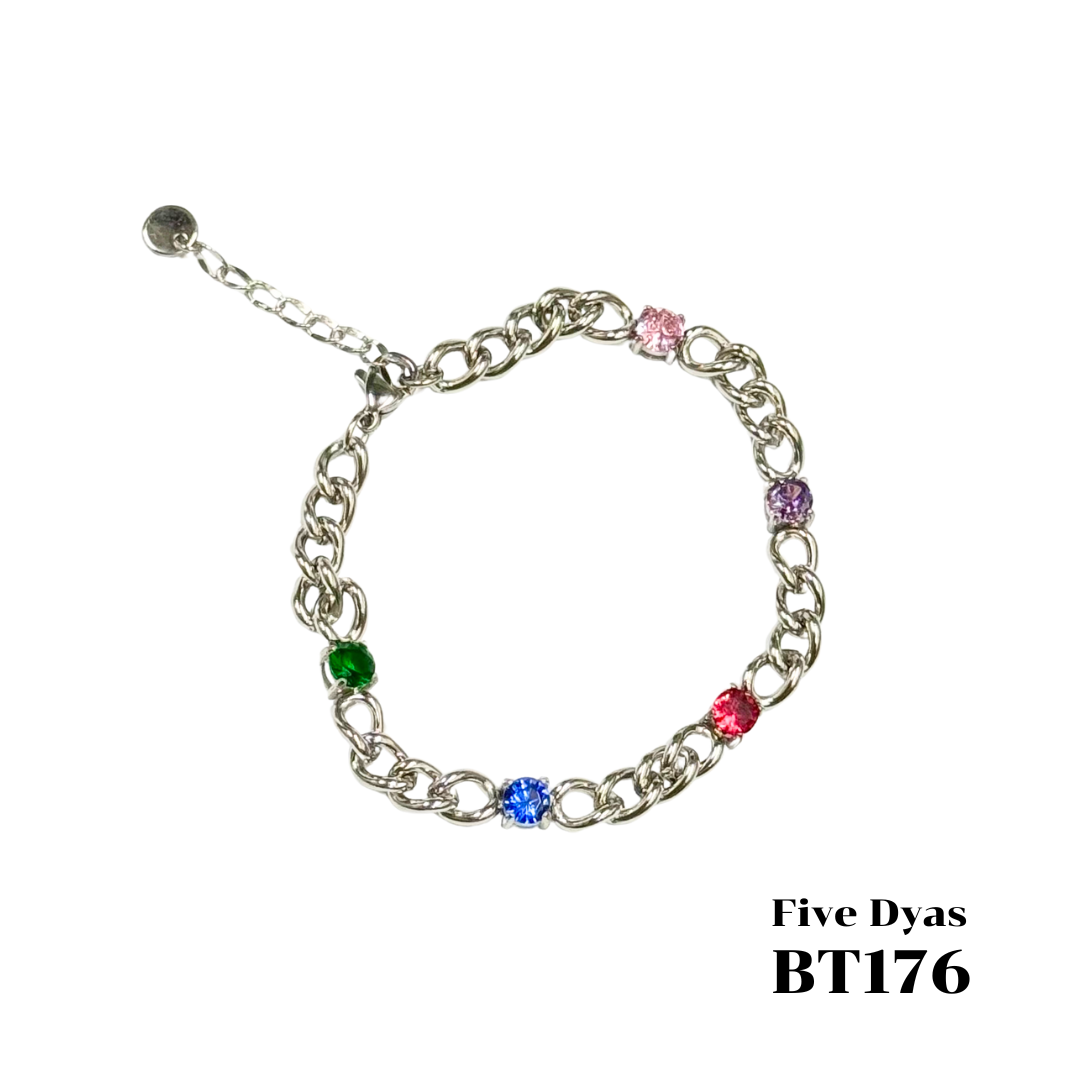 “เช็คสินค้าทัก line ก่อนโอนนะคะ”สร้อยข้อมือสำหรับผิวแพ้ง่าย Five Dyas_BT176