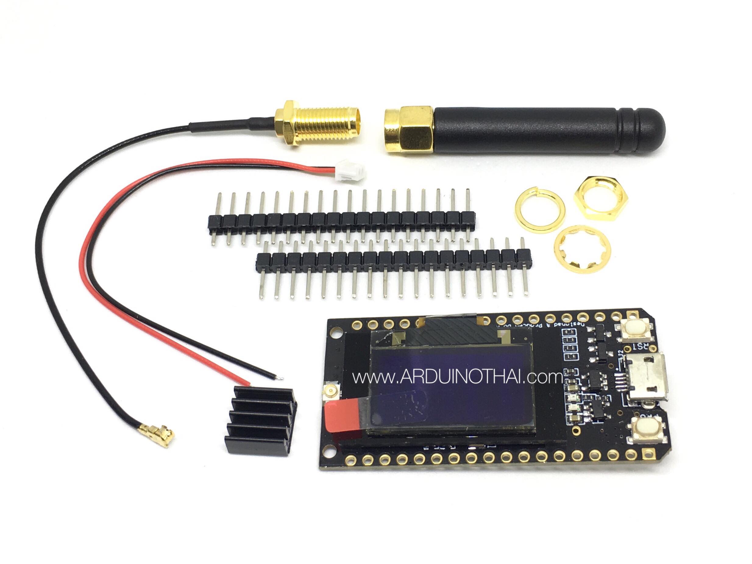 ลอร่า LORA SX1276 868/915MHz ESP32 0.96 OLED พร้อมเสาอากาศ สต็อกไทยส่งไว