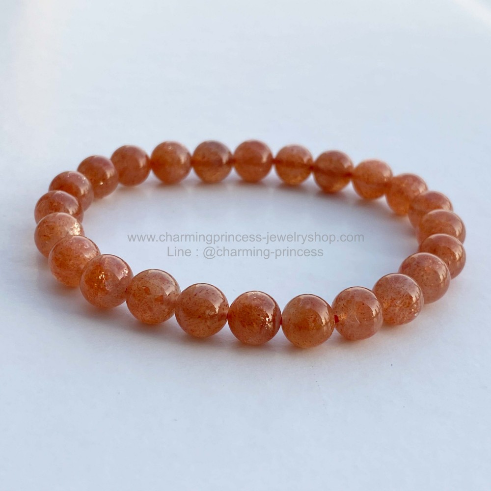 Sunstone Bead ซันสโตน สร้อยข้อมือ 8 mm