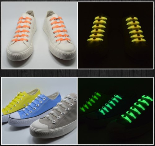 เชือกรองเท้าซิลิโคน เรืองแสงในความมืด