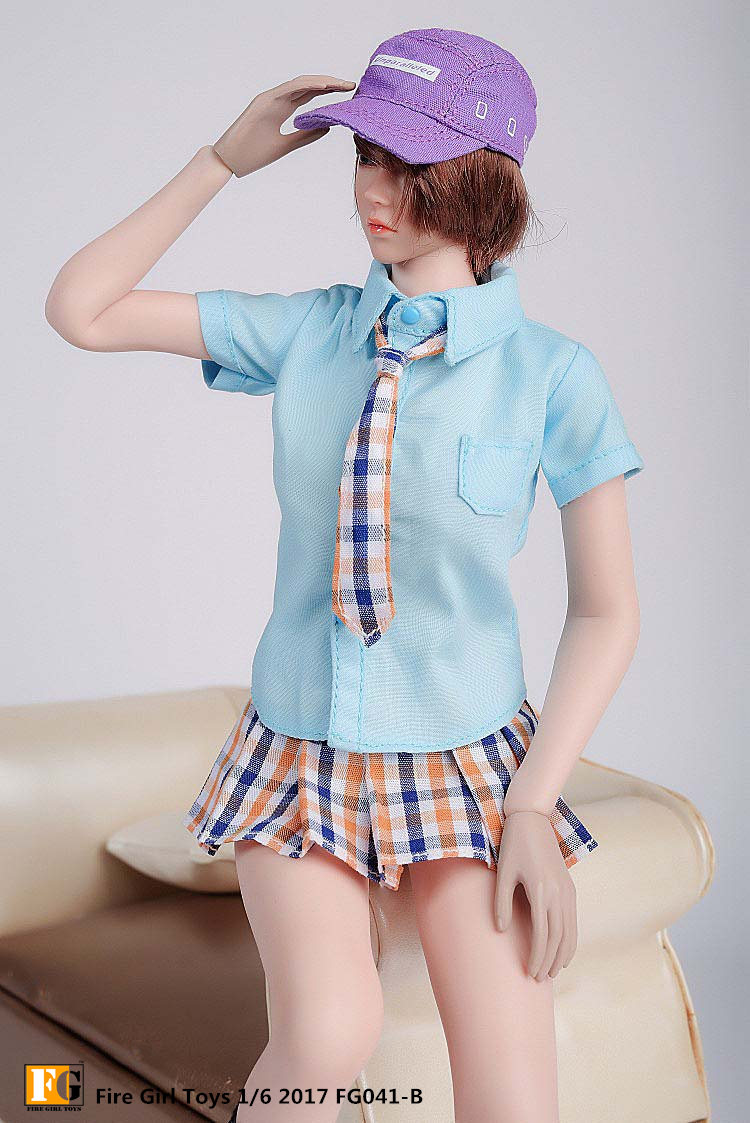 Fire Girl Toys FG041-B trendy pleated skirt school uniforms (blue)