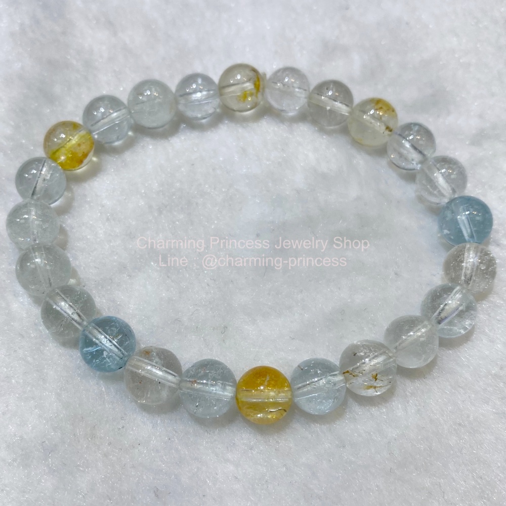 Color of Blue Topaz โทพาสหลากสี 8 มม เป็นสัญสักษณ์ของความมีอำนาจ และเฉลียวฉลาด