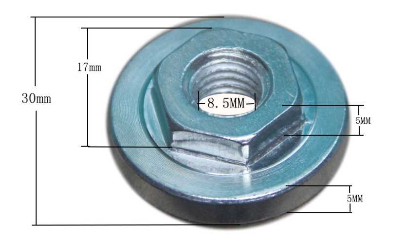 OT135 แหวนล้อคใบตัดหินเจียร 4 นิ้วตัวบน หัวน้อตเบอ 17 ไขง่าย