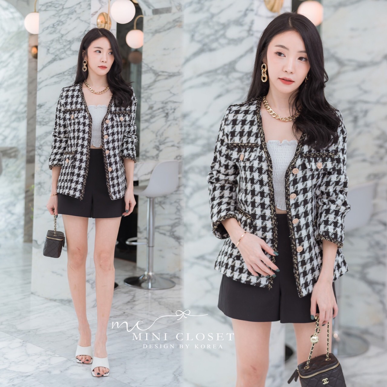 เบลเซอร์เสื้อคลุมผ้าtweed