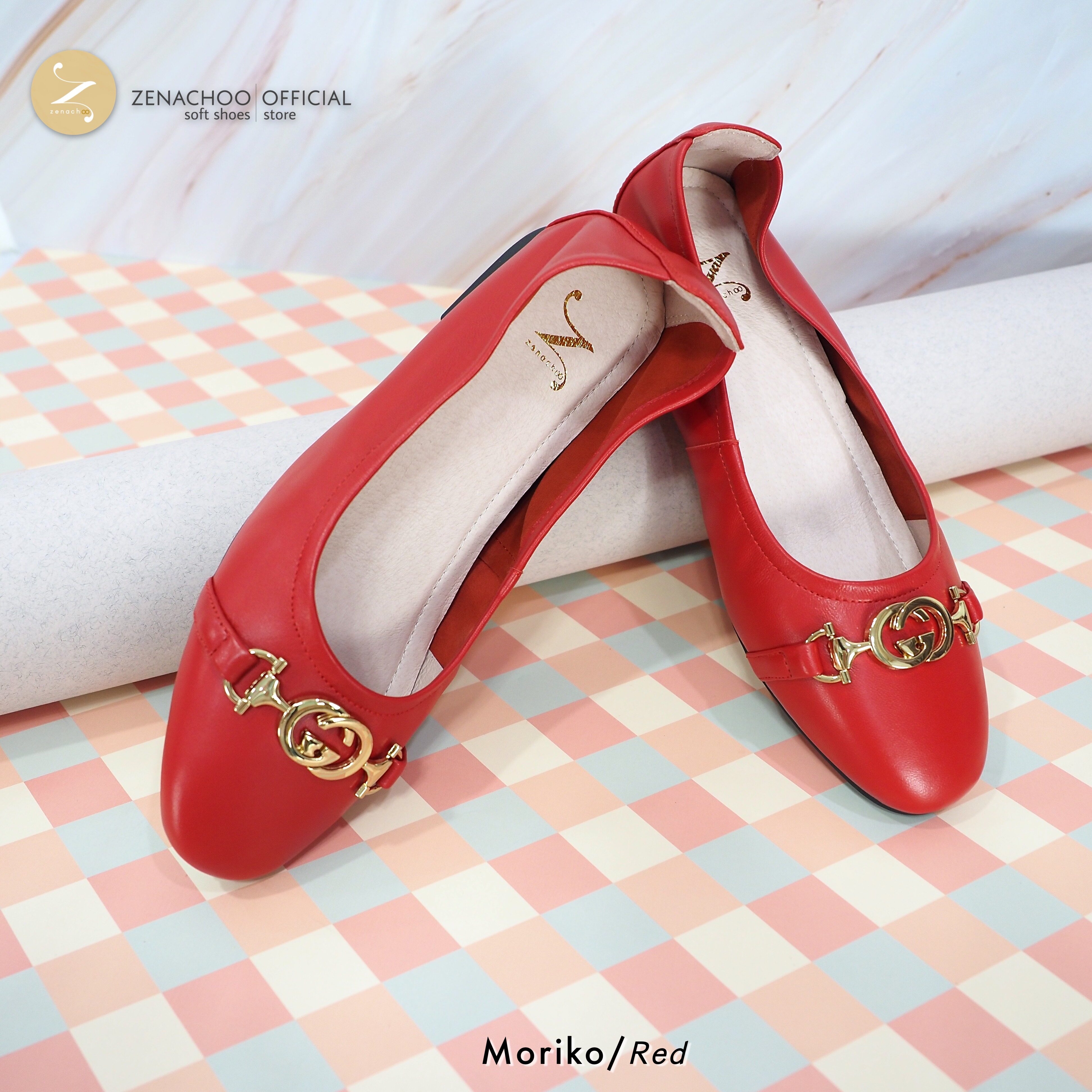 นิ่มเวอร์ รับประกันใส่สบาย สินค้าลดราคาไม่รับเปลี่ยน คืนทุกกรณี ทรงปกติ Zenachoo Morita สูง 1 นิ้ว หนังแกะแท้ ท้าให้ลองความนิ่ม