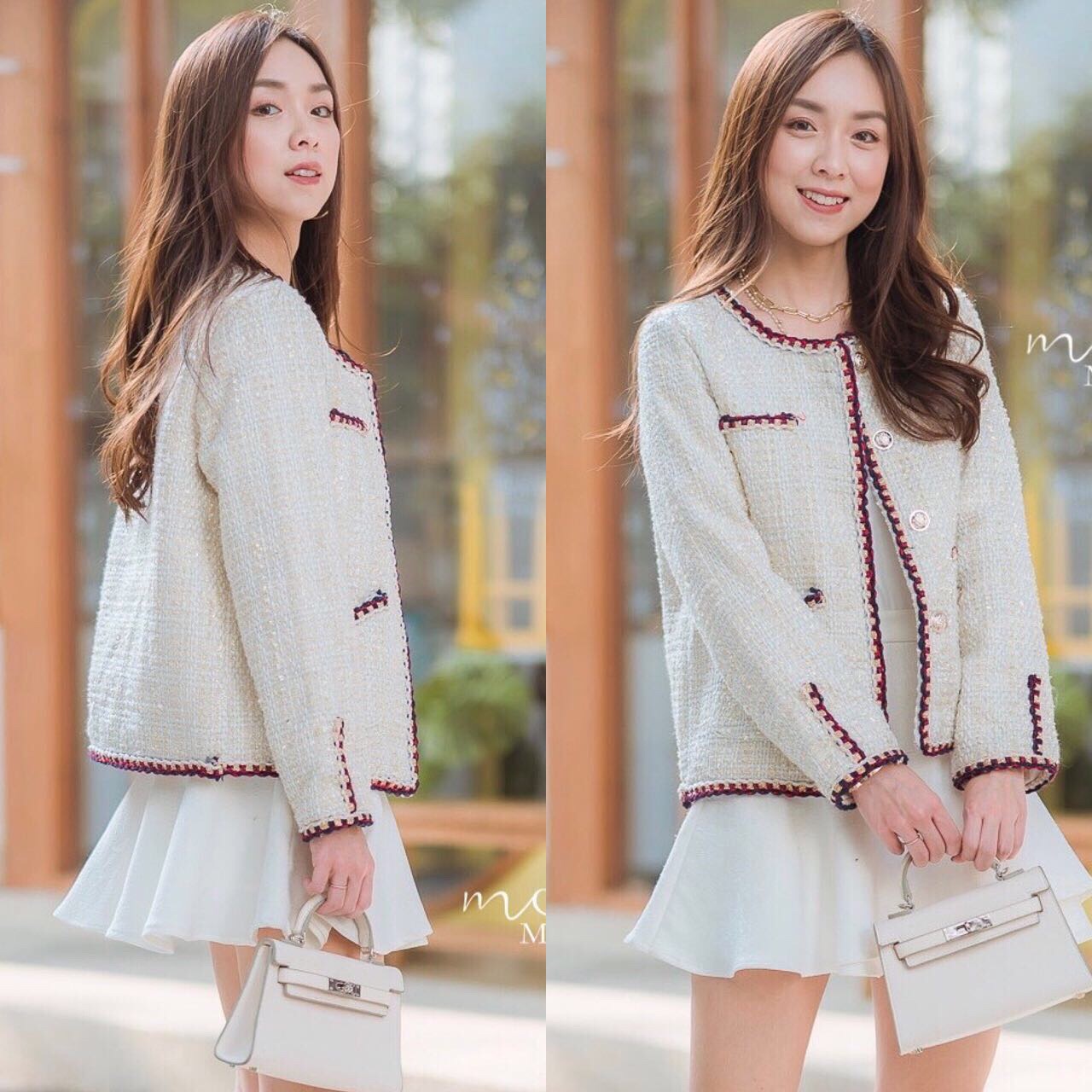 เสื้อคลุมผ้าทวิตสไตล์คุณหนูไฮโซ