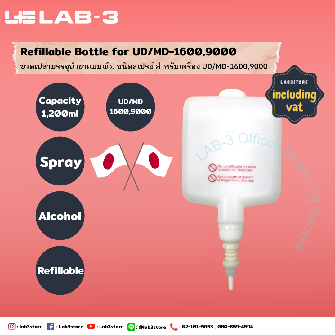 SARAYA ขวดเปล่าสำหรับบรรจุน้ำยา Refillable Bottle for MD/UD9000 spray pump 1200 ML.