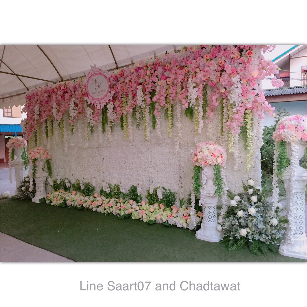 ฉากถ่ายรูปงานแต่ง ไฮเดรนเยียขาว