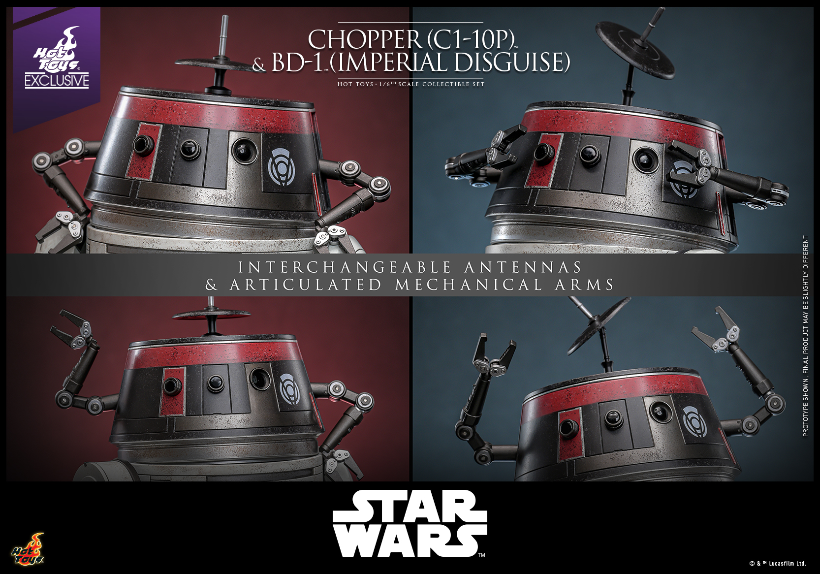 Hot Toys TMS152 Star Wars - Chopper (C1-10P) & BD-1 (Imperial Disguise) [Hot Toys Exclusive]
