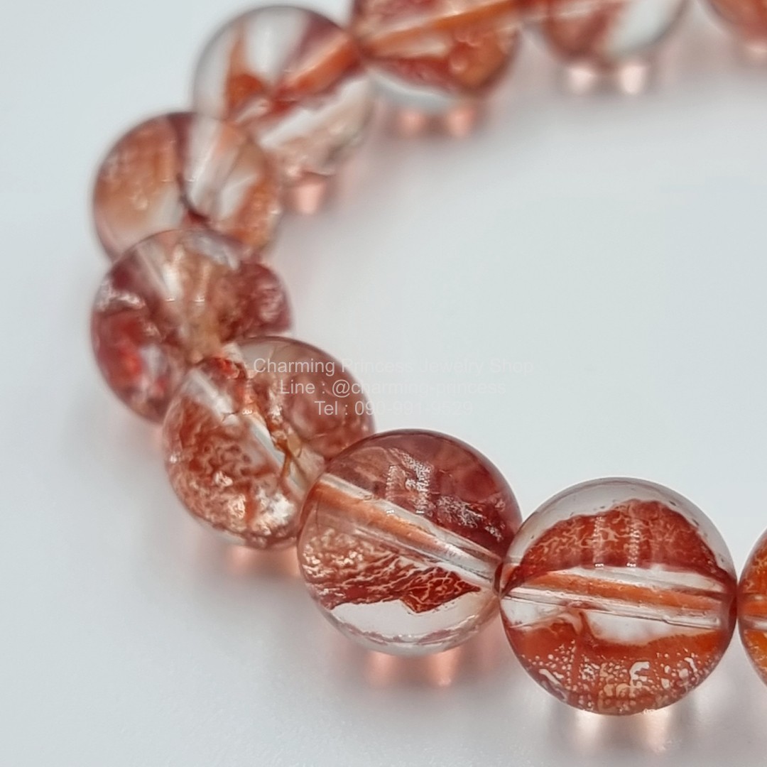 Hematoid In Quartz 10 mm เฮมาทอยด์ ฮีมาทอยด์ AAA+