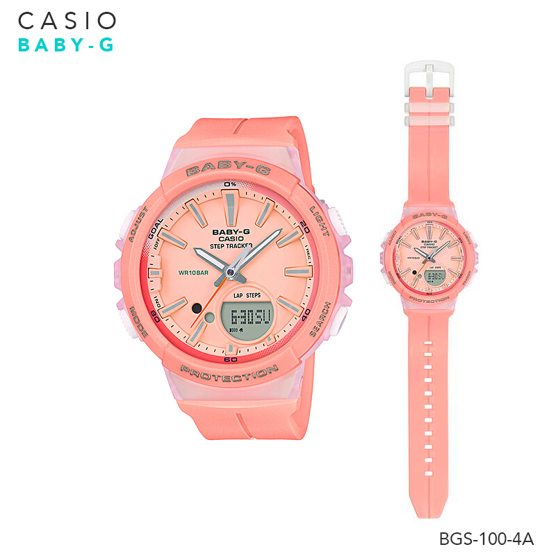 Casio Baby-G For Running Series นาฬิกาข้อมือผู้หญิง สายเรซิ่น BGS-100 รุ่น BGS-100-4A BGS-100RT-2A