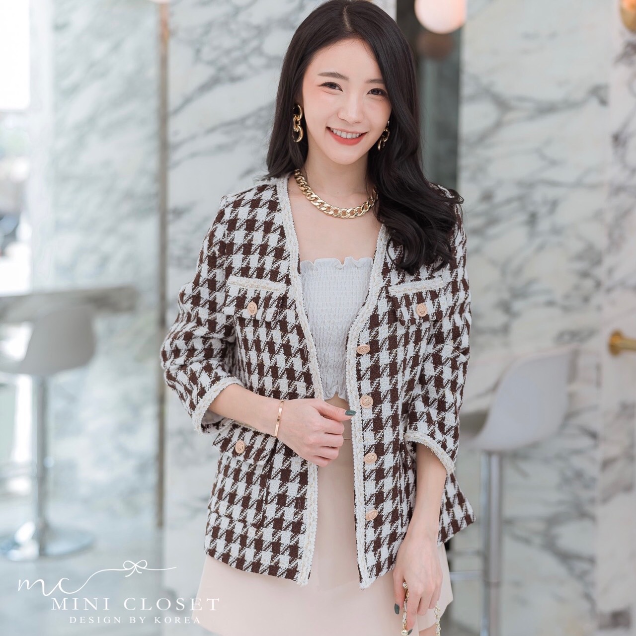 เบลเซอร์เสื้อคลุมผ้าtweed