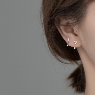 ต่างหูสำหรับผิวแพ้ง่าย เงินแท้ 92.5% Eloki สีเงิน_ES107