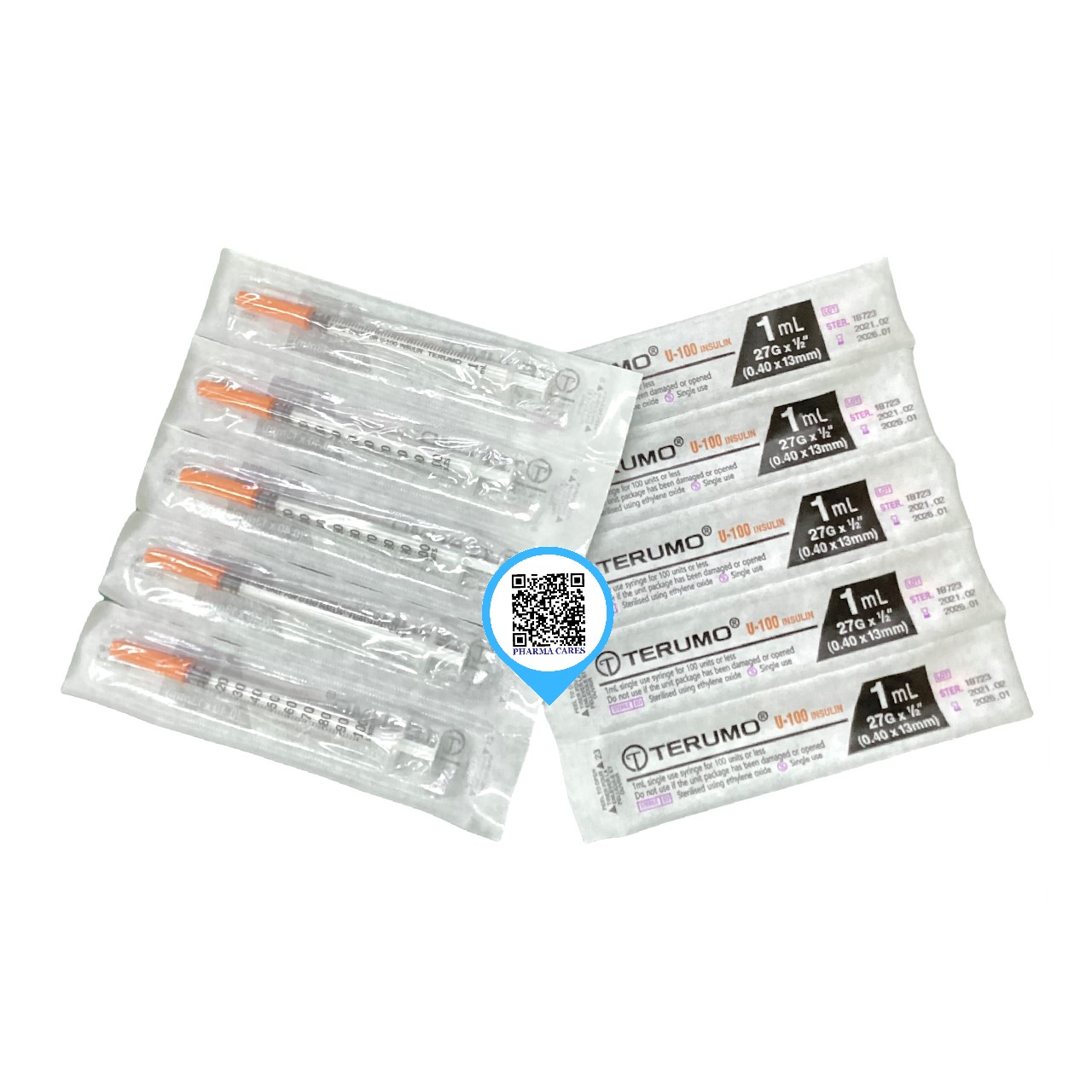 Terumo Syringe Insulin 1ml + 27G x 13 mm. ส่งฟรี