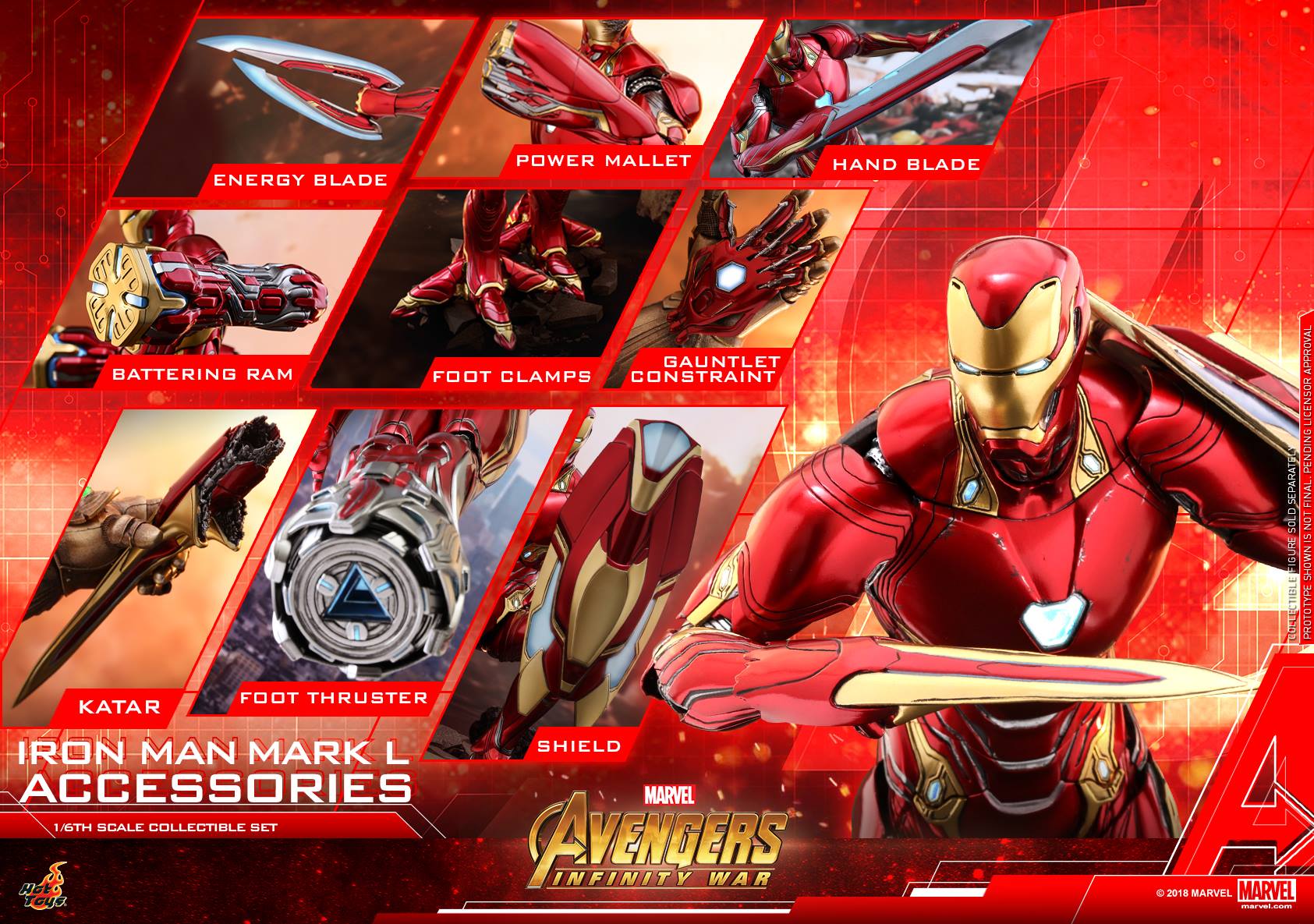 Hot Toys ACS004 AVENGERS: INFINITY WAR - IRON MAN MARK L (ACCESSORIES)