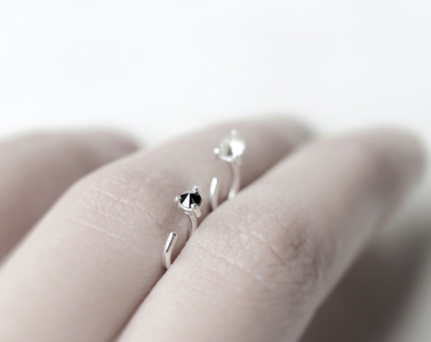 ต่างหูสำหรับผิวแพ้ง่าย เงินแท้ 92.5% U mini Clip