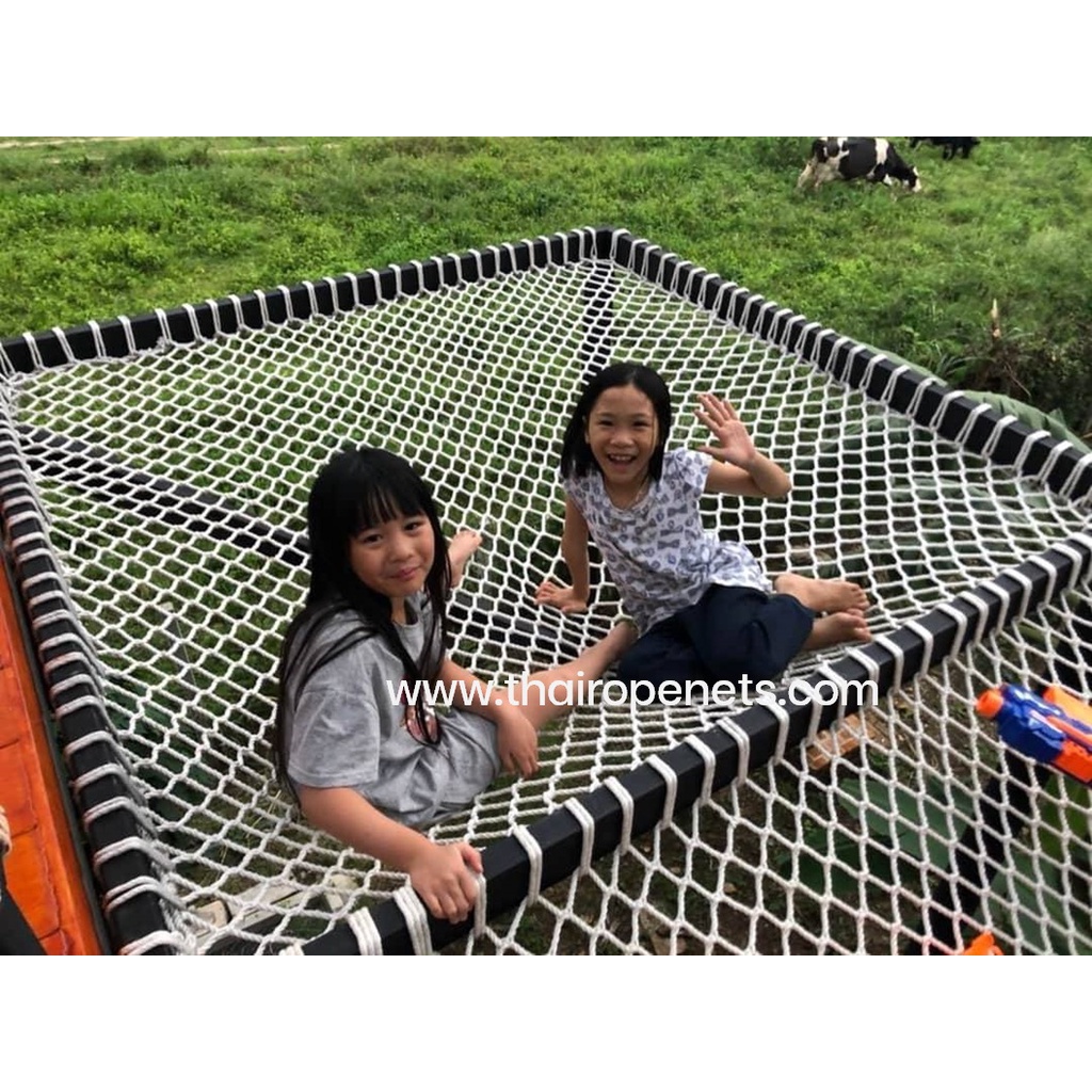 รุ่น Minimal ตาข่ายแพนอน สีขาว ติดตั้งเองง่าย มีเชือกมัดโครงแถมฟรี