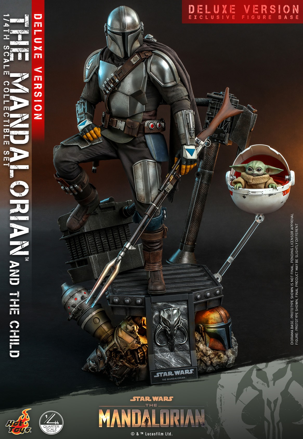 Hot Toys QS017 1/4 Star Wars™ The Mandalorian™ - The Mandalorian & The Child (Deluxe Version)